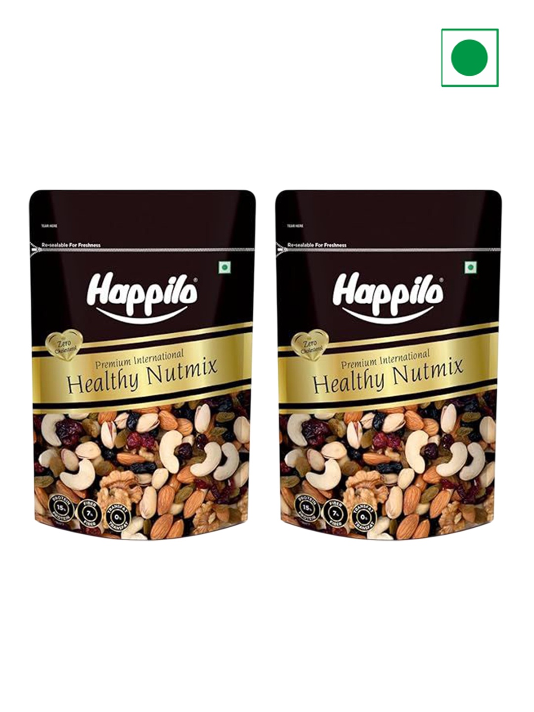 

Happilo 2 Pcs Premium International Healthy Nutmix 200 g, Black