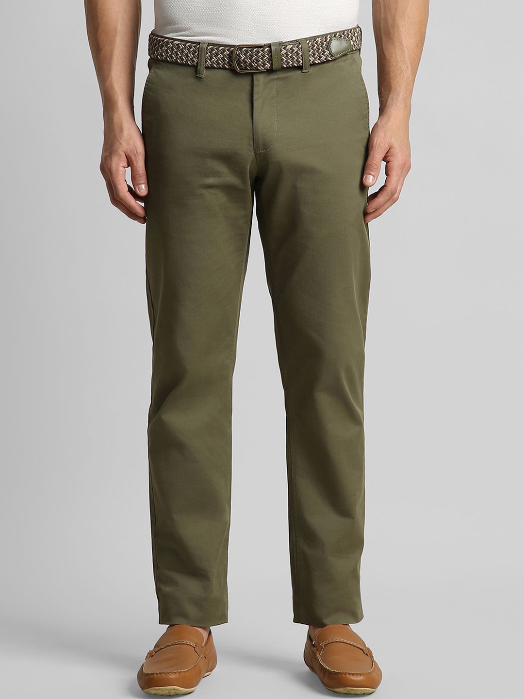 

SIMON CARTER LONDON Men Slim Fit Regular Trousers, Olive