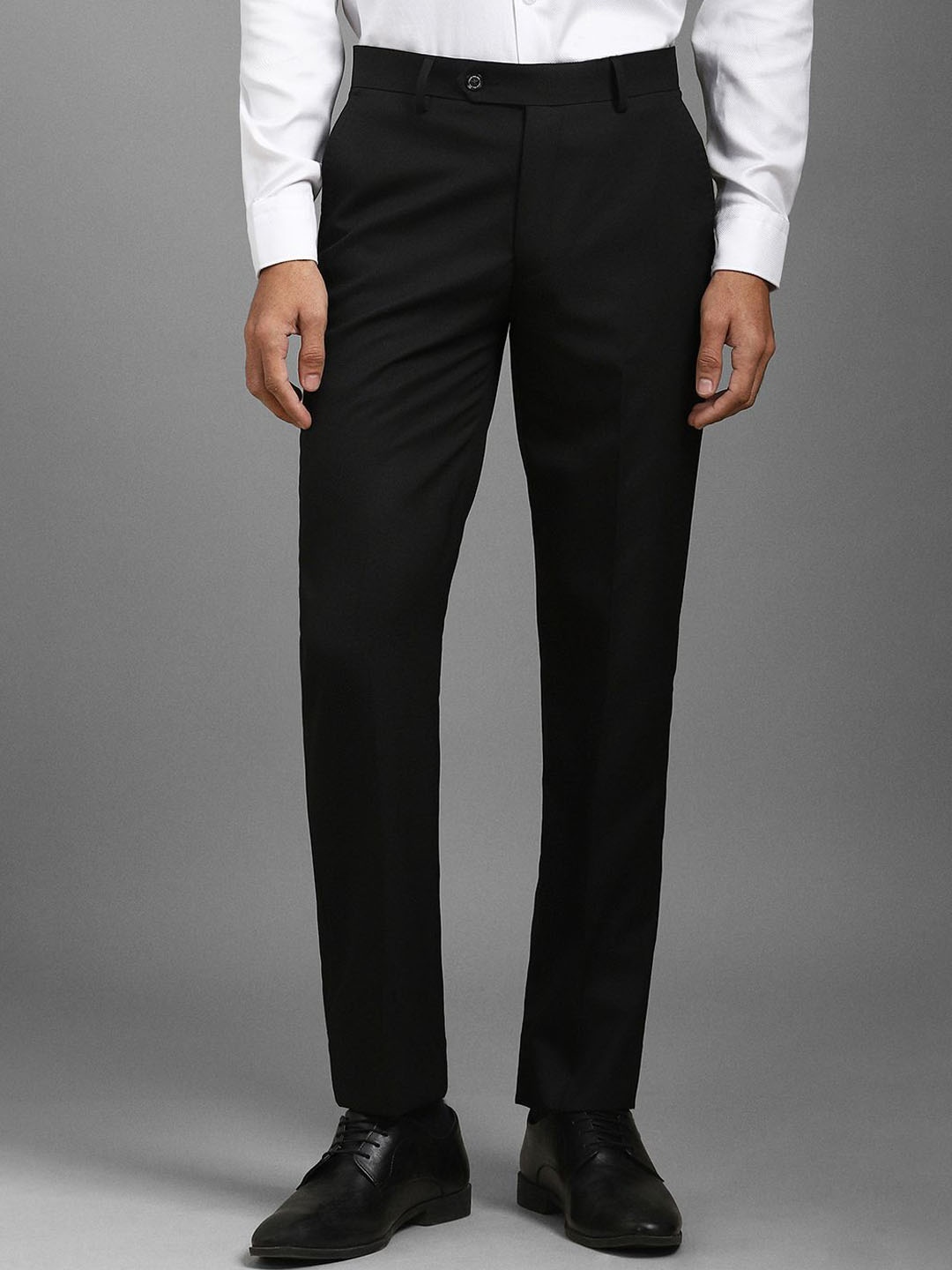 

Louis Philippe Men Mid-Rise Slim Fit Formal Trousers, Black