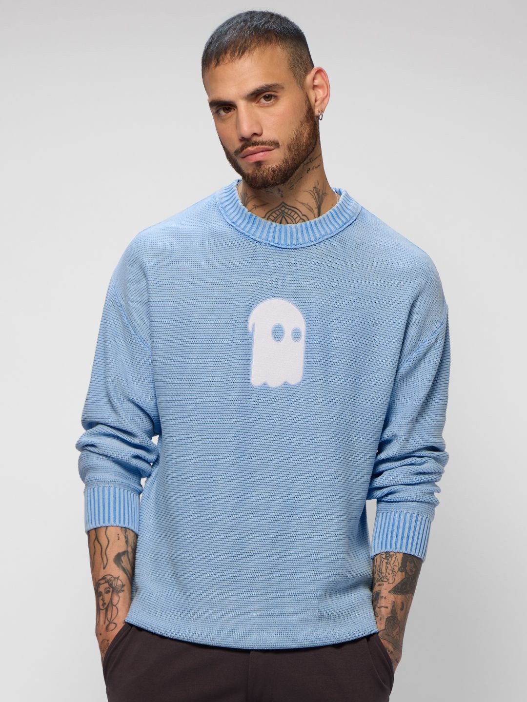 

The Souled Store Men Printed Cotton Sweatshirt, Blue