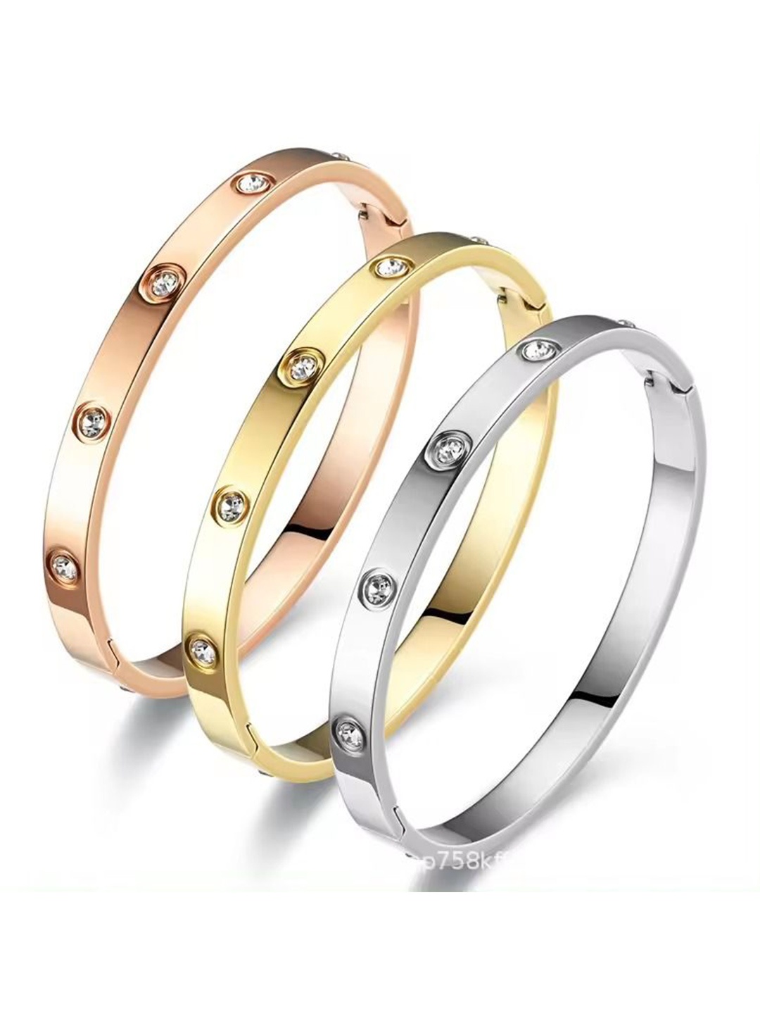 

DIVASTRI Women 3 Antique Gold-Plated Kada Bracelet