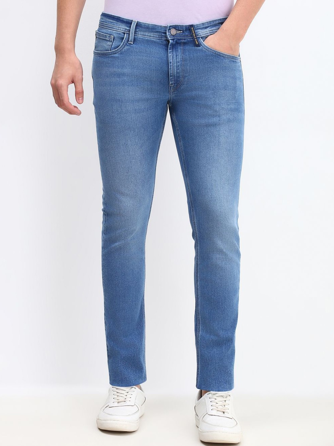 

Allen Solly Men Skinny Fit Mid-Rise Heavy Fade Jeans, Blue