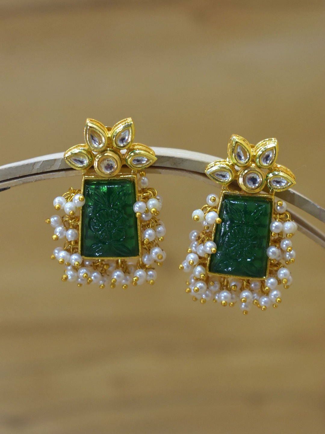 

TISHUL JEWELS Contemporary Drop Earrings, Green