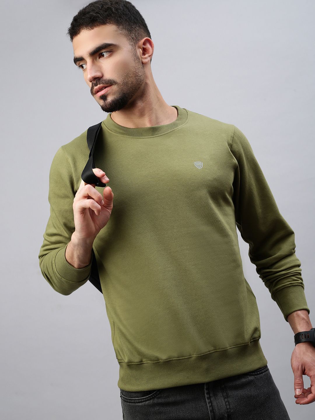 

Lux Cozi Men Cotton Sweatshirt, Olive