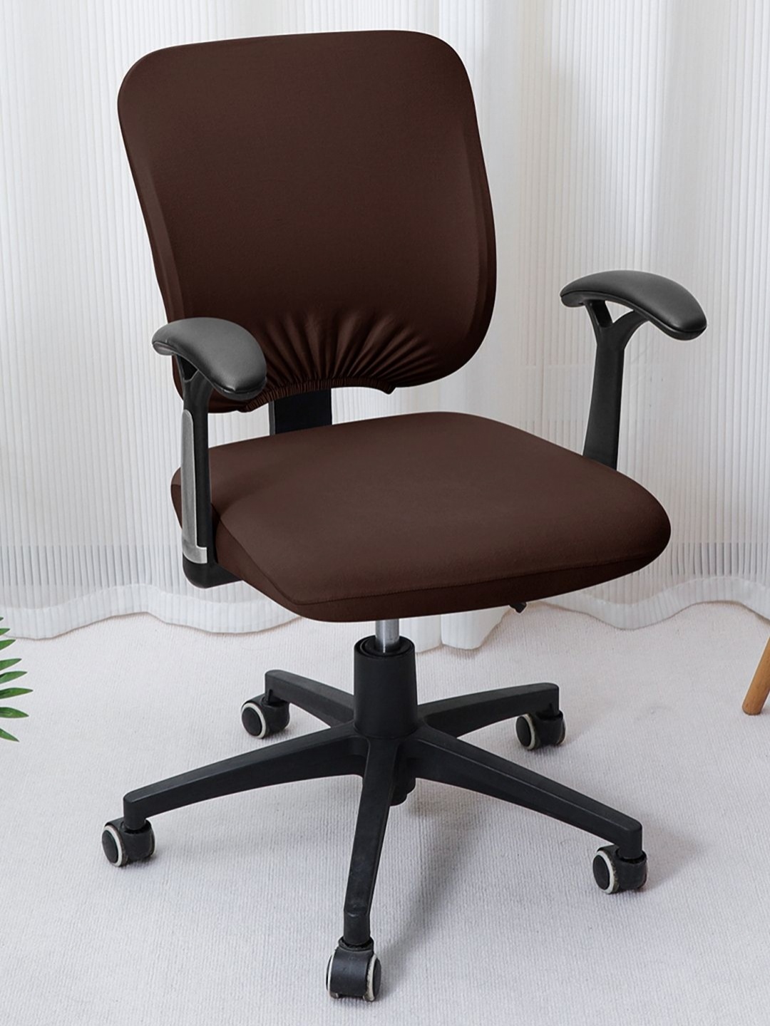 

HOKIPO Brown 140 GSM Stretchable Office Chair Cover