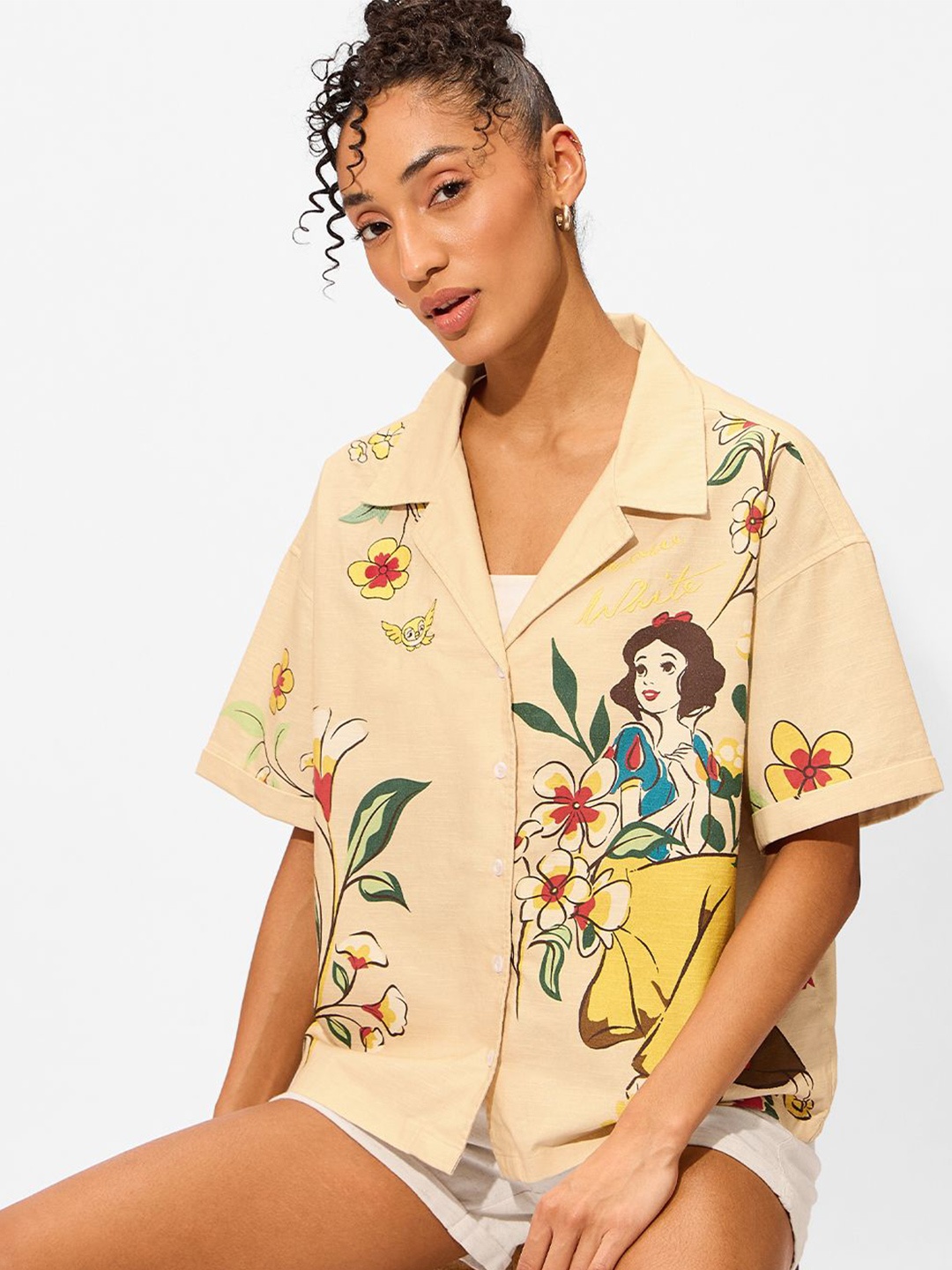 

The Souled Store Women Opaque Printed Casual Shirt, Yellow