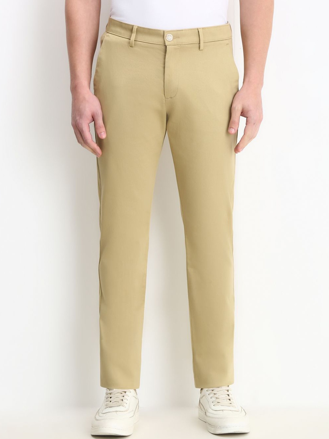 

Allen Solly Men Ultra Slim Fit Mid-Rise Trousers, Beige