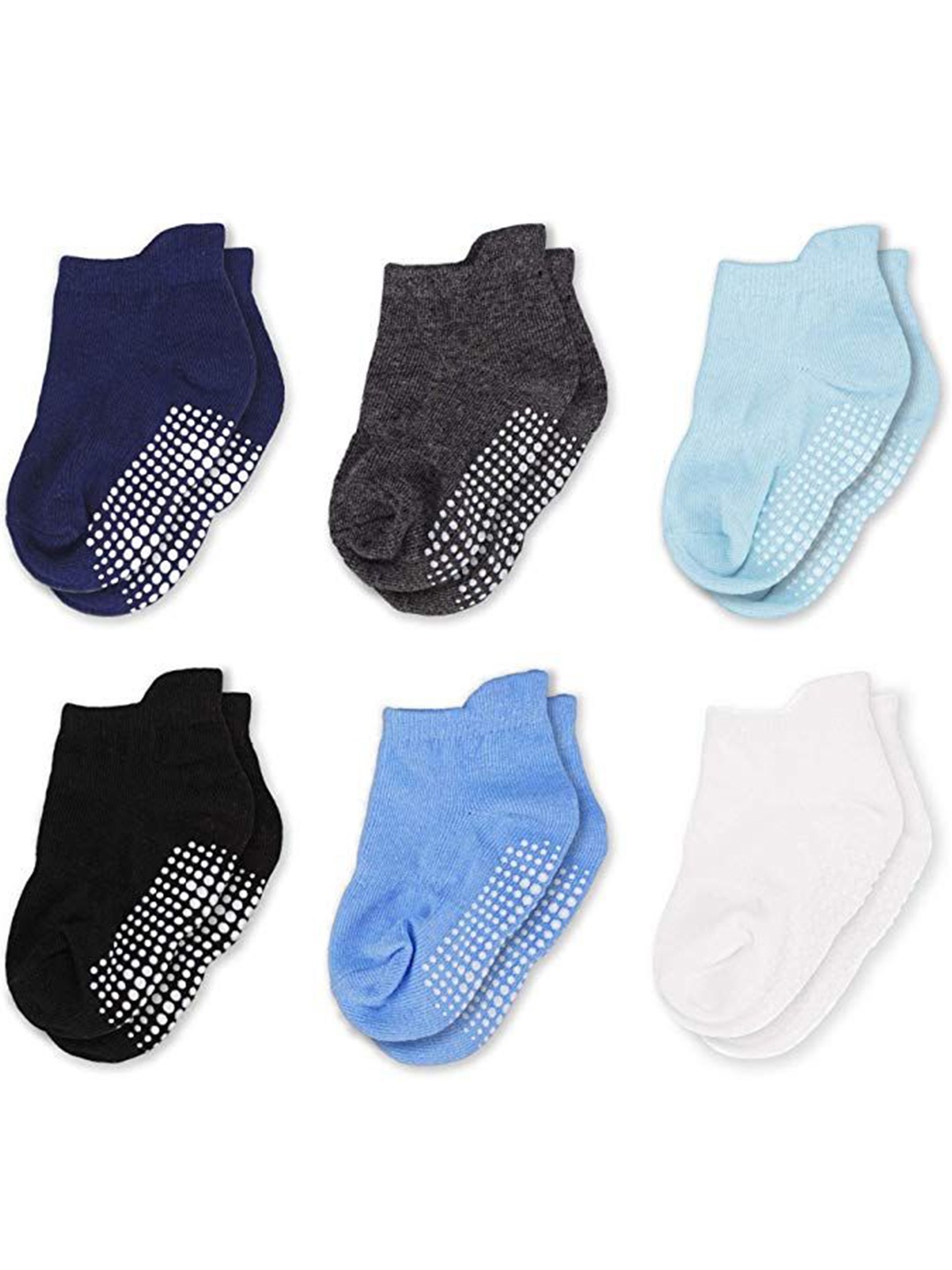 

AHC Kids Pack Of 6 Patterned Cotton Ankle Length Cotton Socks, Blue