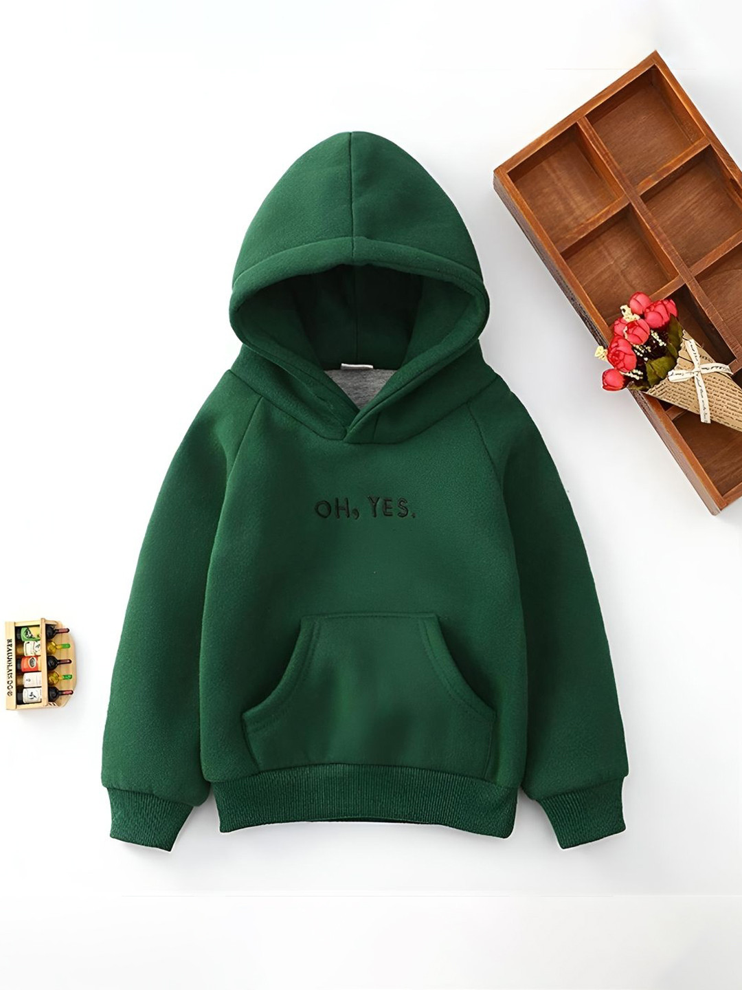 

BAESD Unisex Kids Hooded Pullover Sweatshirt, Green