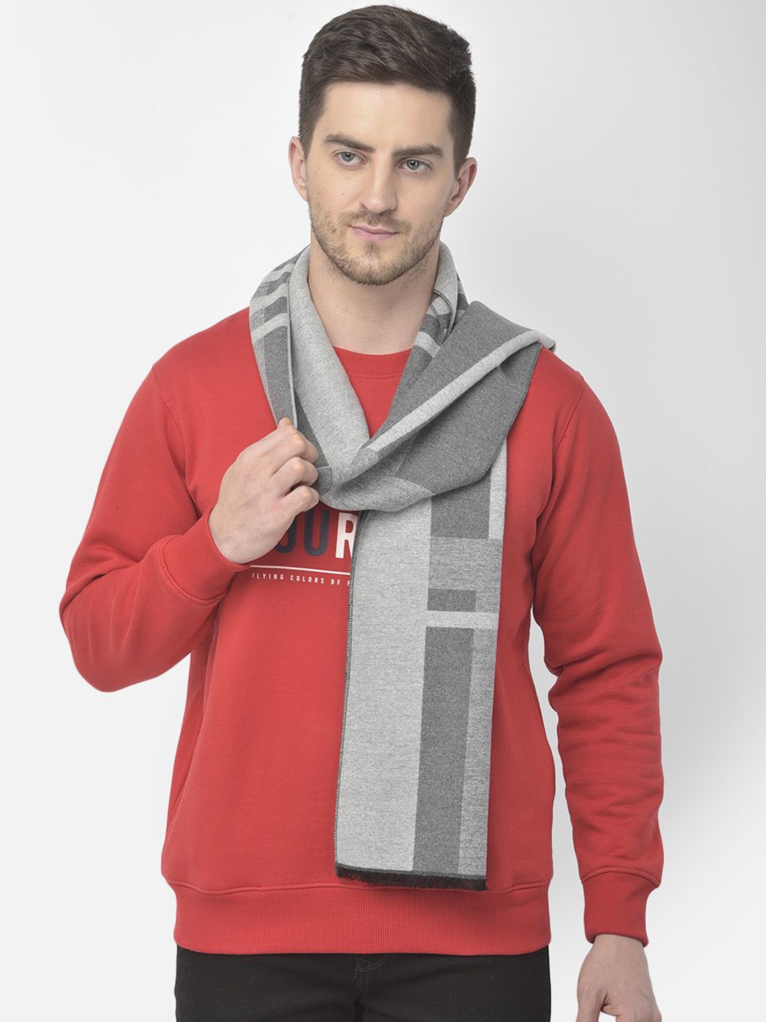 

Cazzano Men Striped Mufflers, Grey