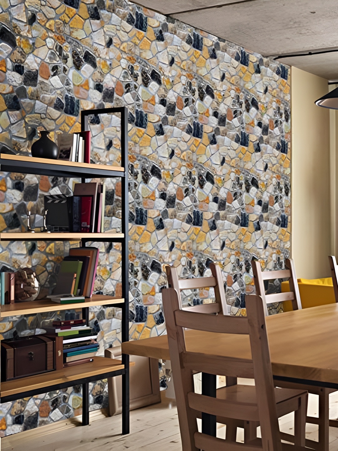 

Asian royal Grey & Beige Printed Waterproof Wallpaper