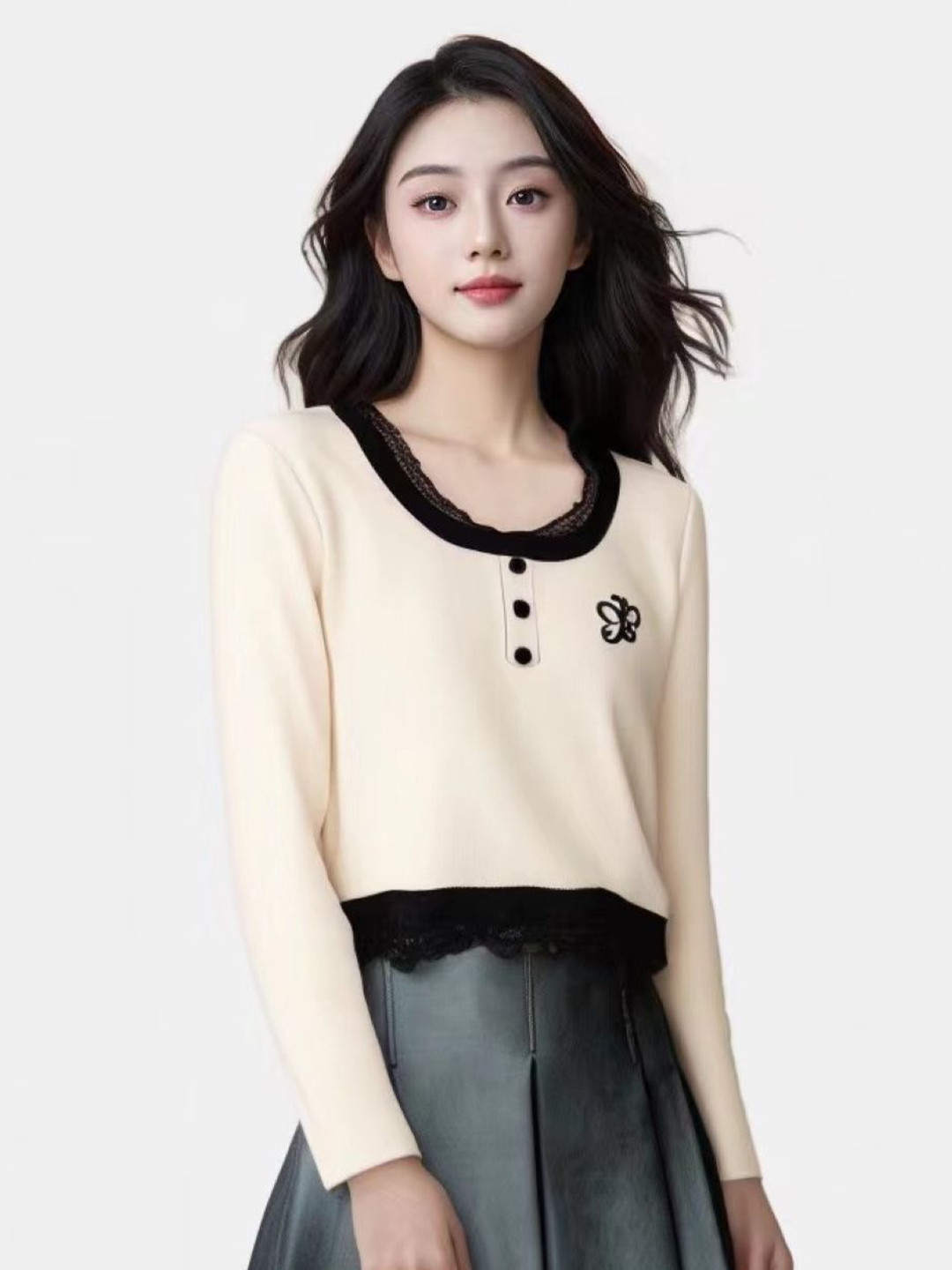

StyleCast Women Round Neck Top, Cream