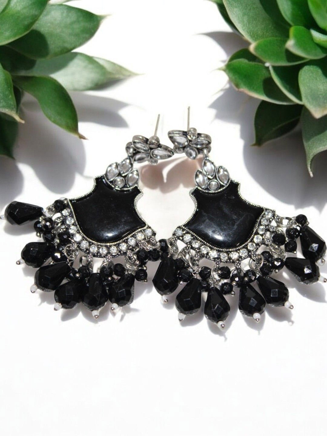 

Jolly Faces Contemporary Drop Earrings, Black