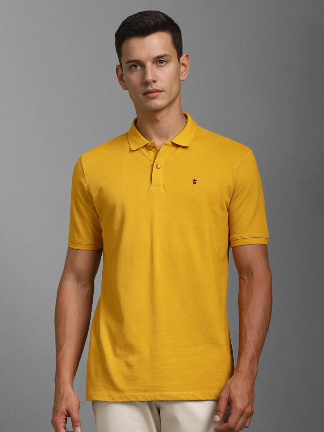 

Louis Philippe Jeans Men Polo Collar Slim Fit T-shirt, Yellow