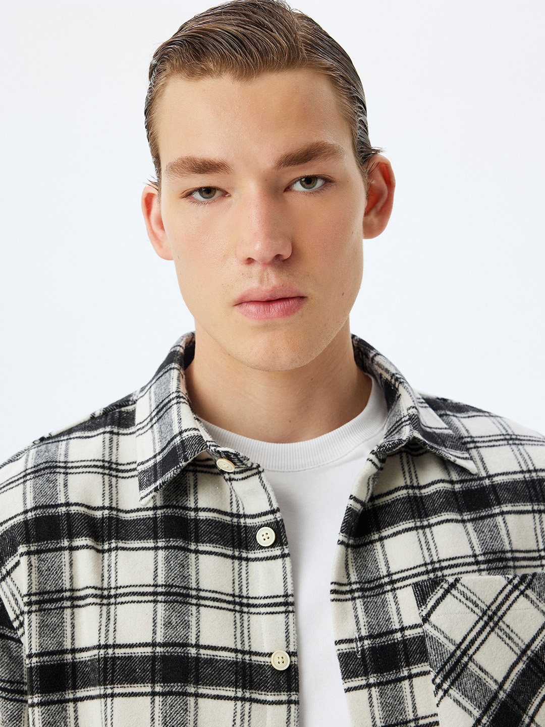 

Koton Men Tartan Checks Opaque Checked Casual Shirt, Beige