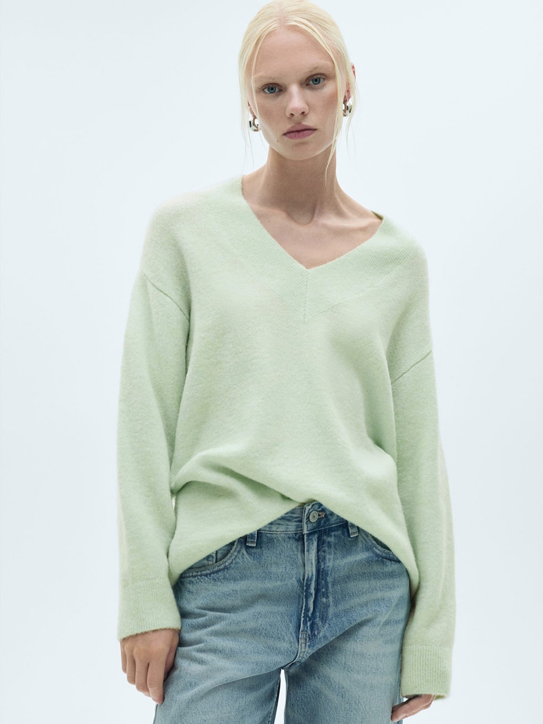 

MANGO Women Pullover, Sea green