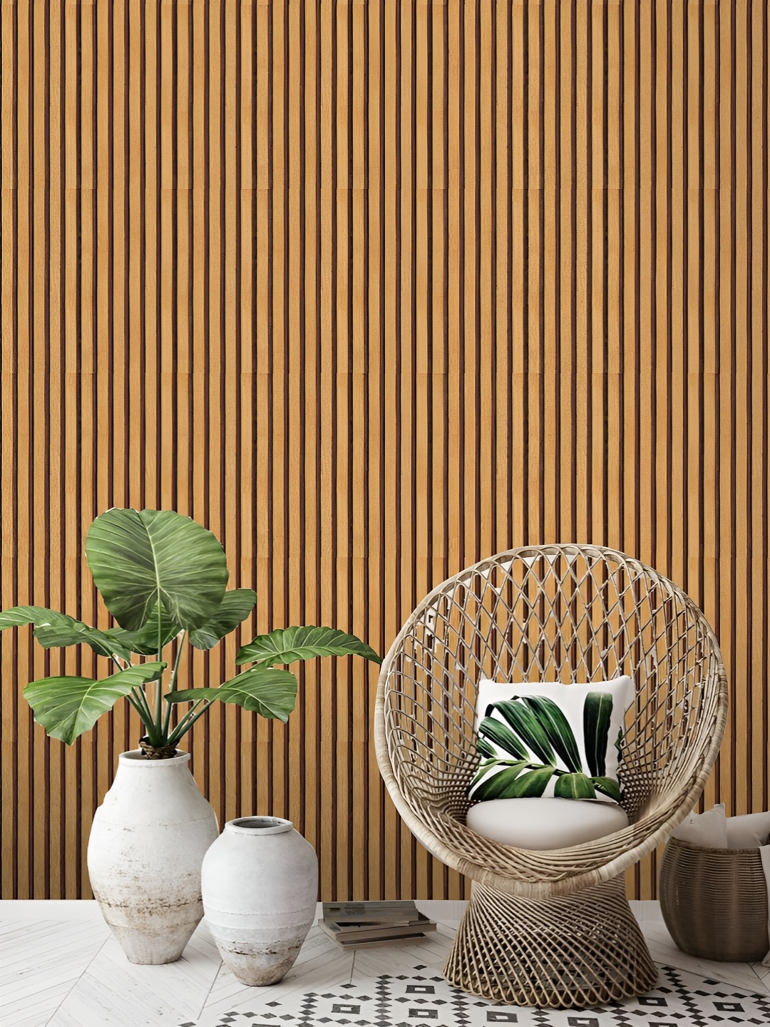 

Asian royal Brown & Black Striped Waterproof Wall Sticker