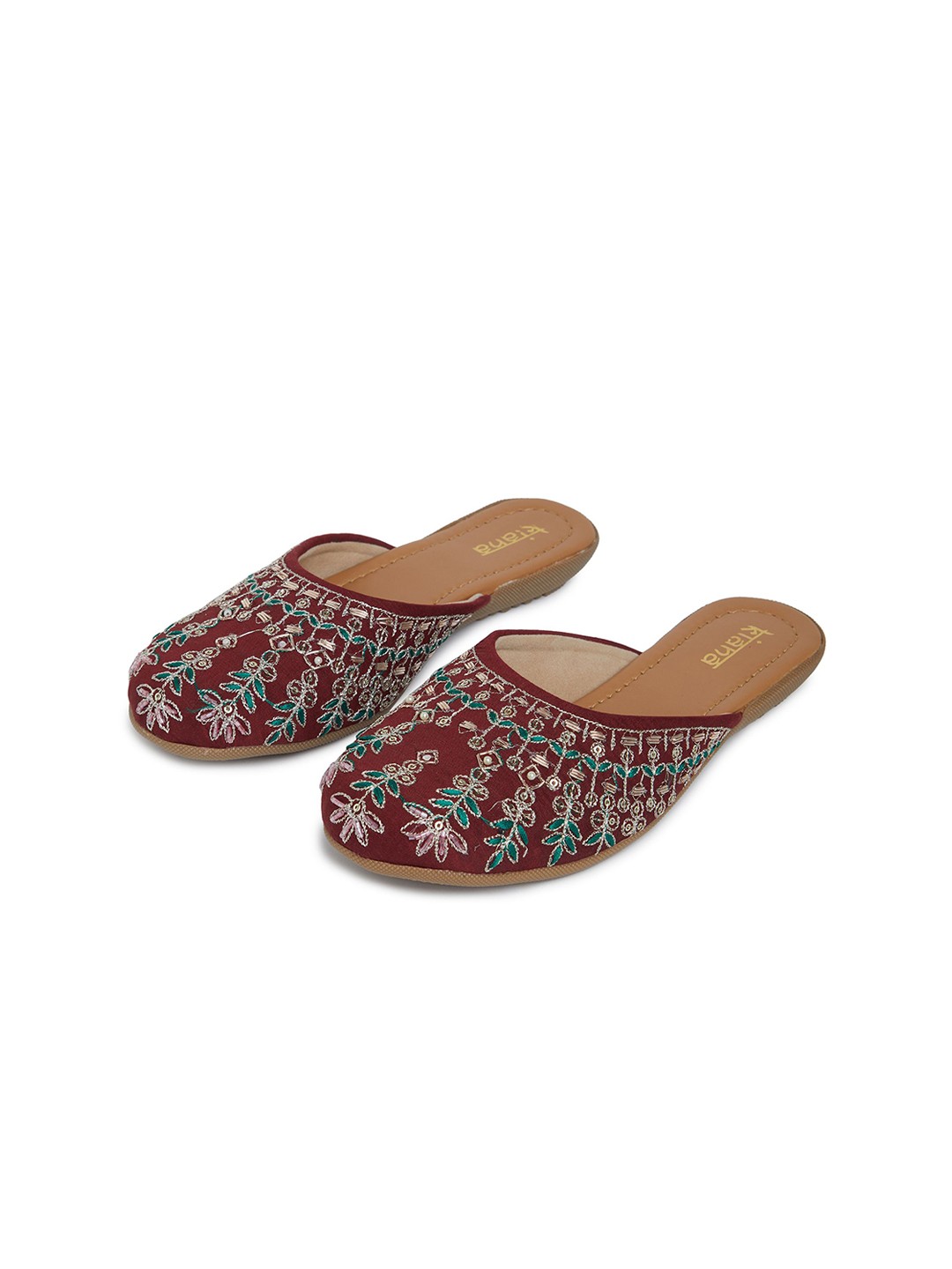 

Kiana House Of Fashion Women Embellished Mojaris, Maroon