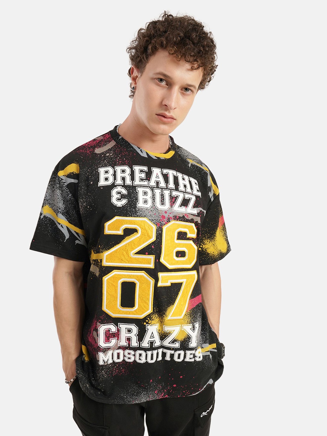 

Crazy Mosquitoes Men Printed T-shirt, Black