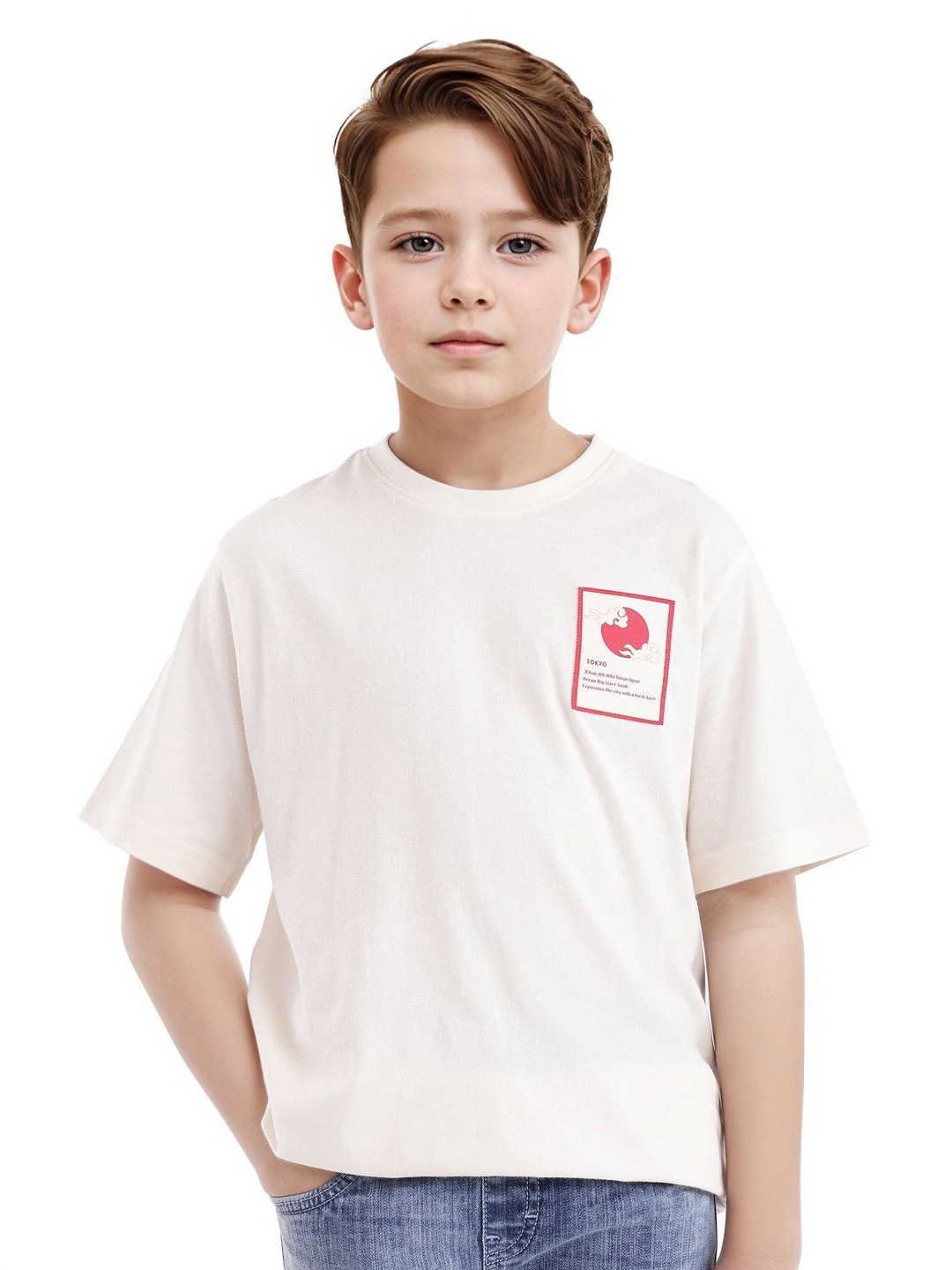 

RARE ONES Boys Applique T-shirt, Off white