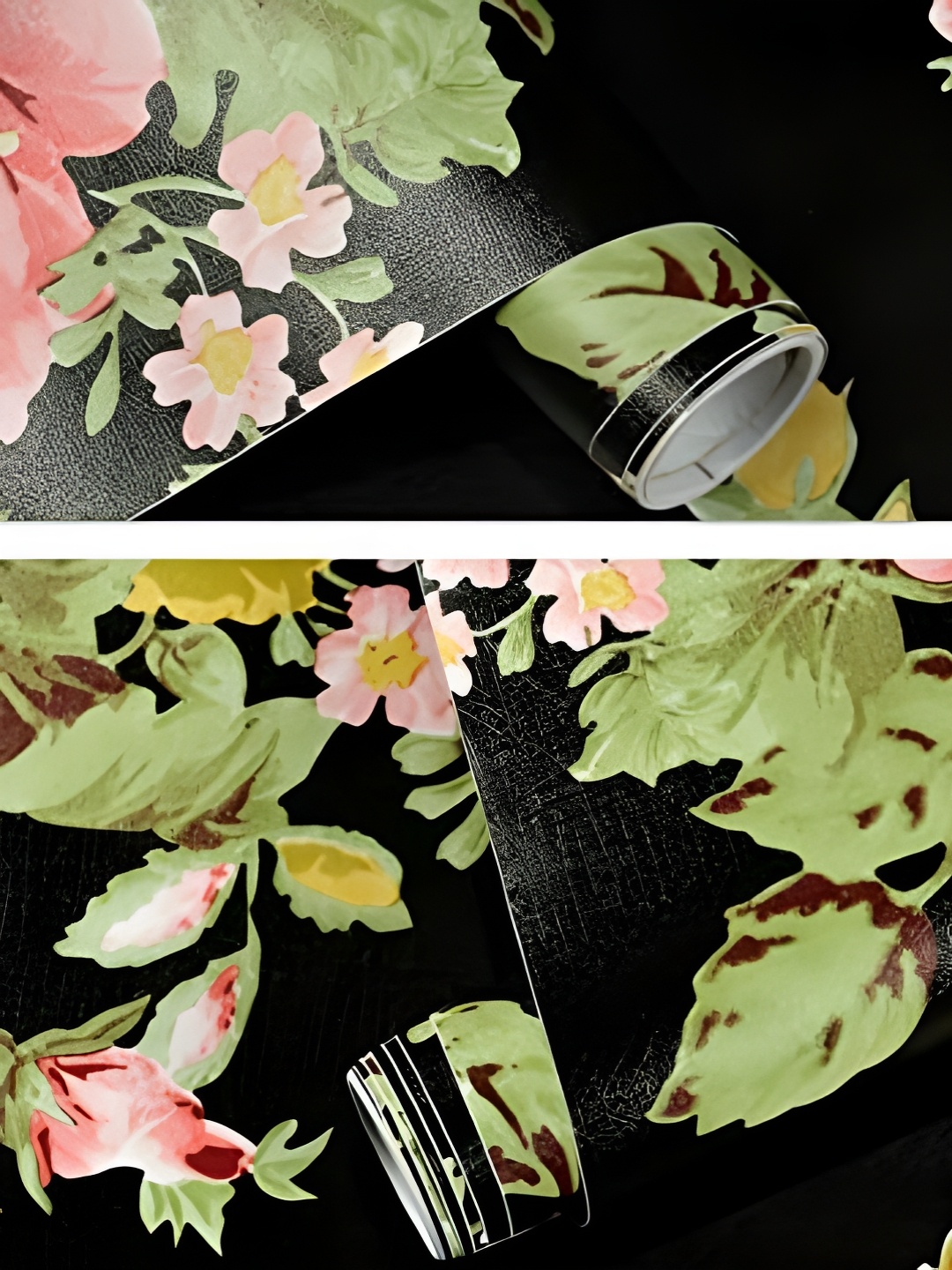 

Asian royal Black & Green Floral Printed Waterproof Wall Sticker