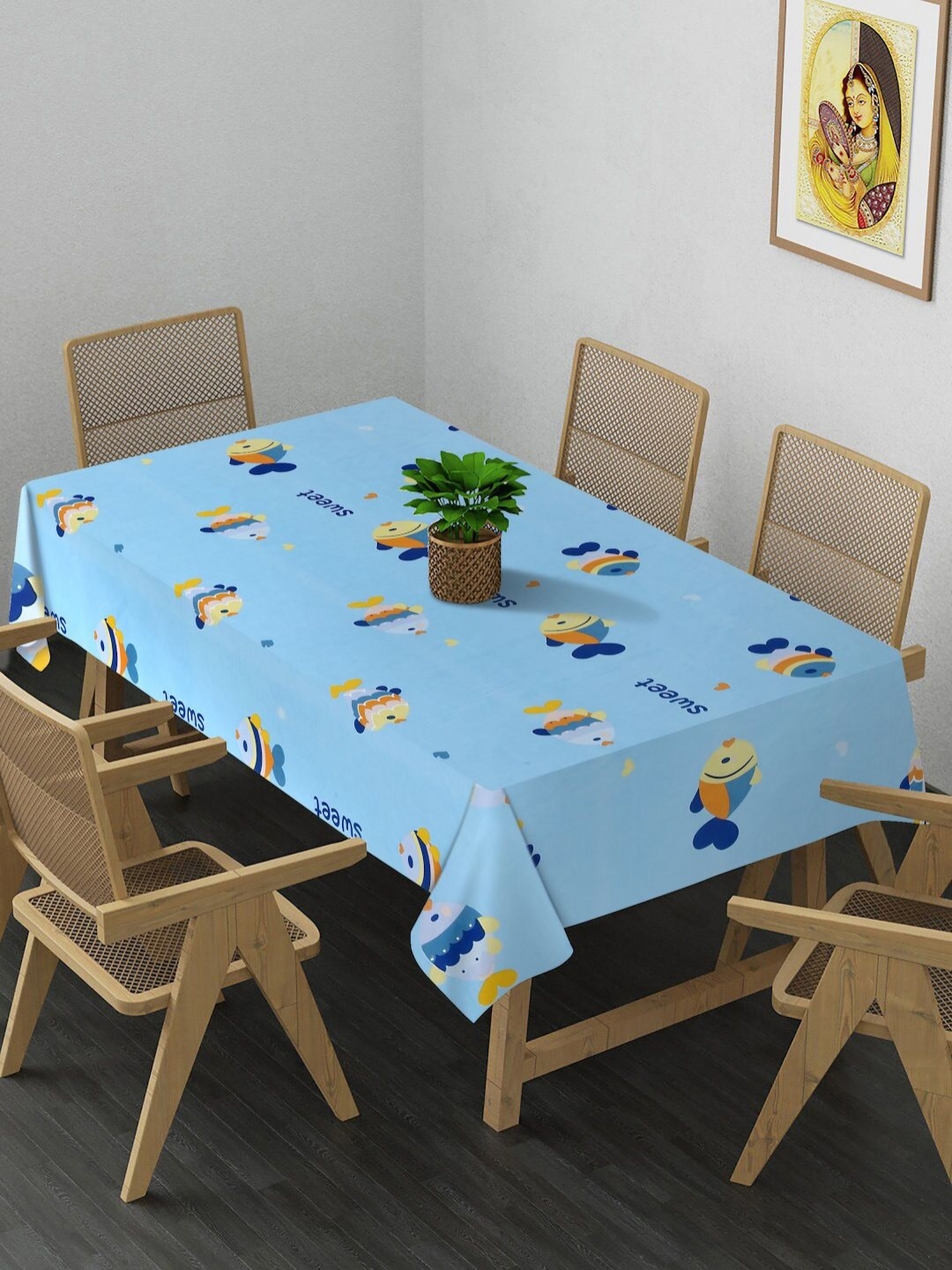 

Arrabi Blue & White Printed8-Seater Table Cover