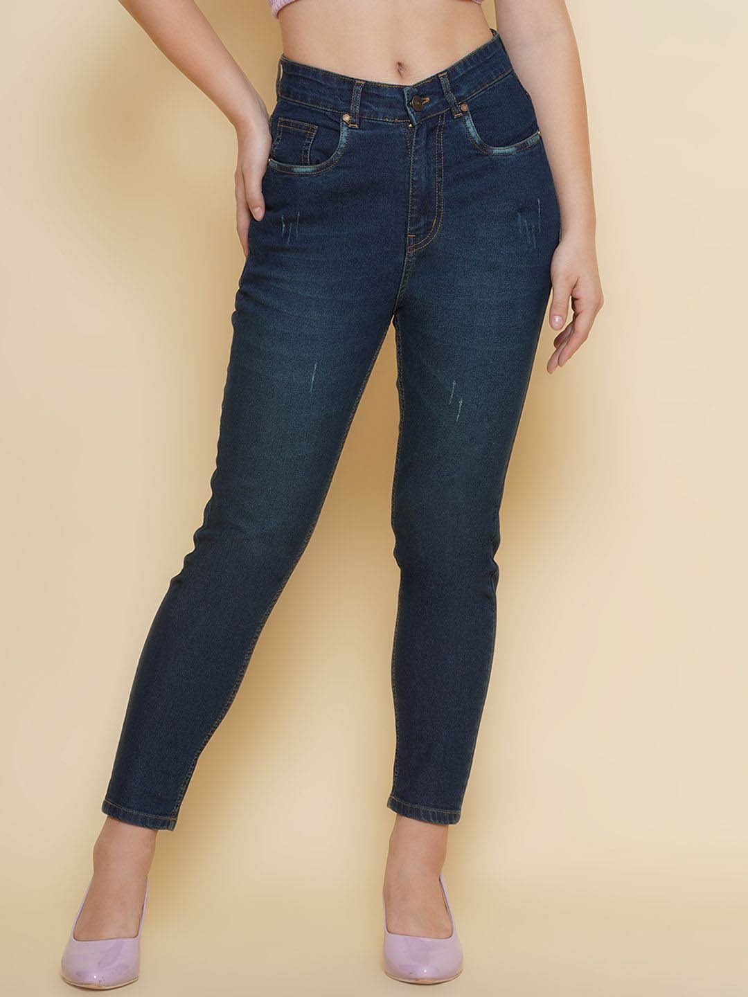 

PUELLA Women Slim Fit High-Rise Stretchable Jeans, Blue