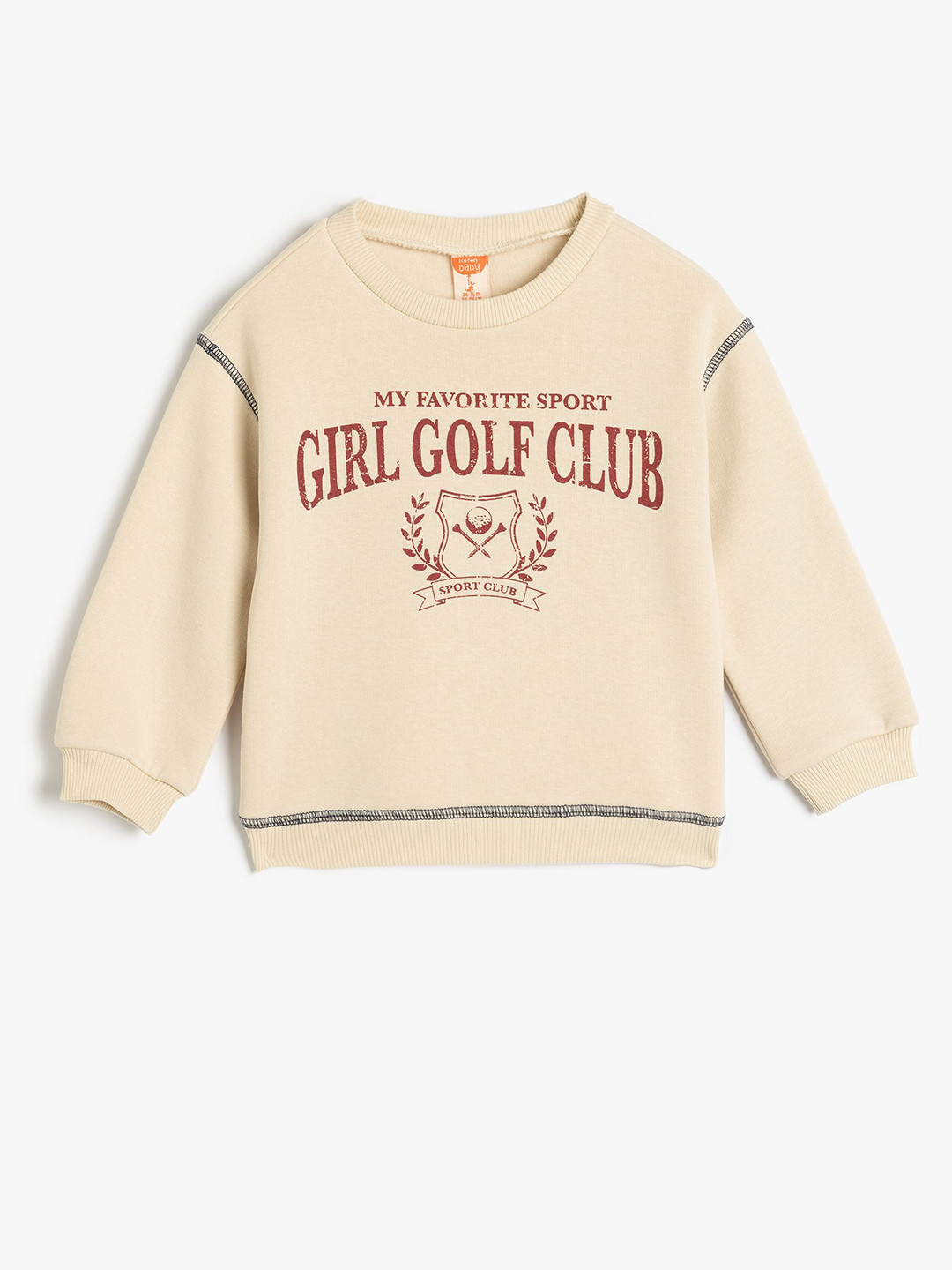 

Koton Girls Printed Pullover Sweatshirt, Beige