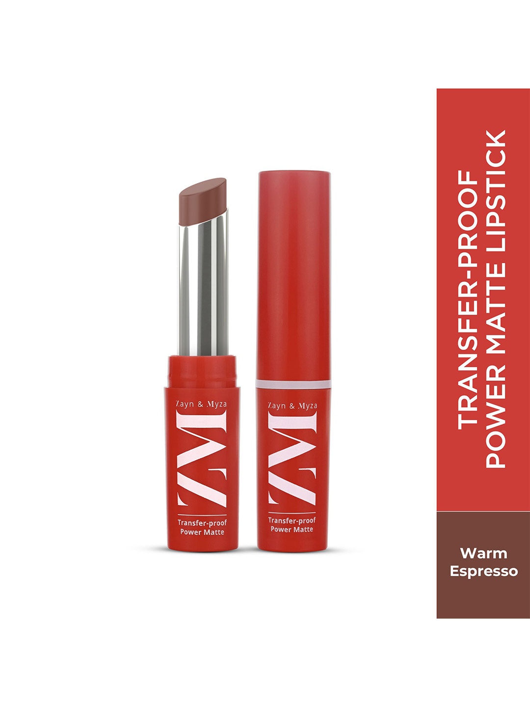 

ZM Zayn & Myza Transfer-Proof Power Matte Bullet Lipstick- 3.2 g- Warm Espresso, Brown