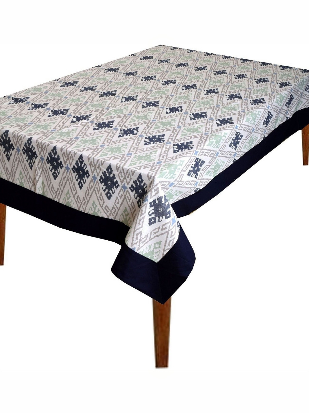 

BILBERRY Furnishing by preeti grover White Ethnic Motifs Cotton 4-Seater Table Cover