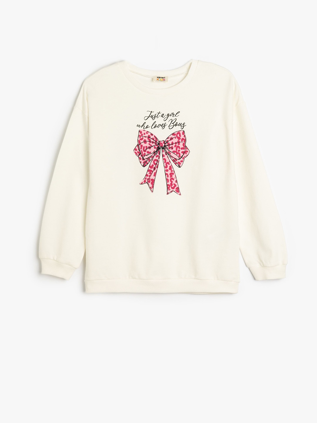 

Koton Girls Cotton Printed Sweatshirt, Beige