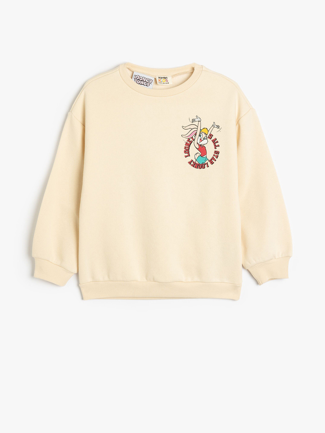 

Koton Girls Round Neck Long Sleeves Sweatshirt, Beige