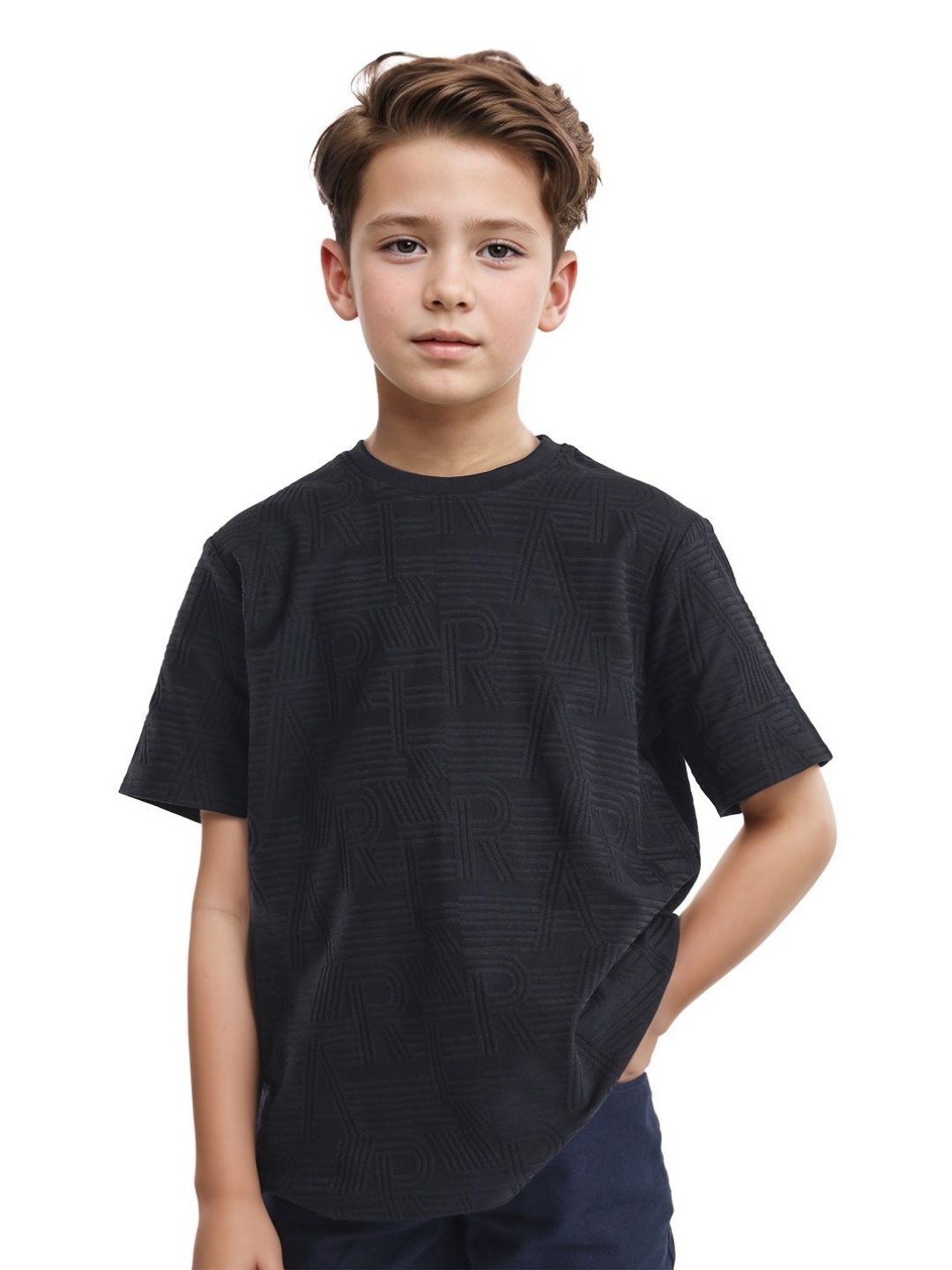 

Rare Ones Boys Textured T-Shirt, Black