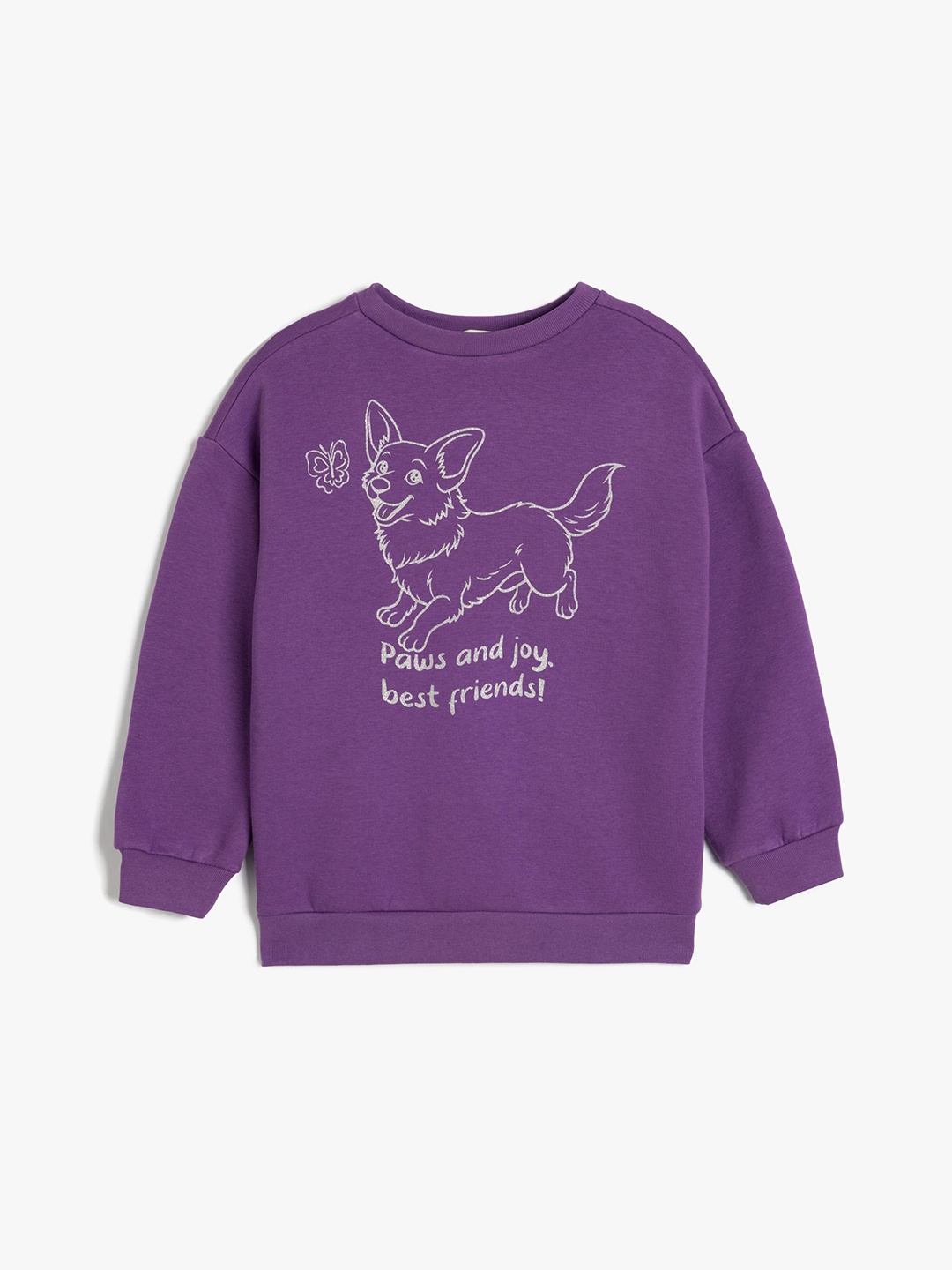 

Koton Girls Graphic Printed Pullover Sweatshirt, Purple