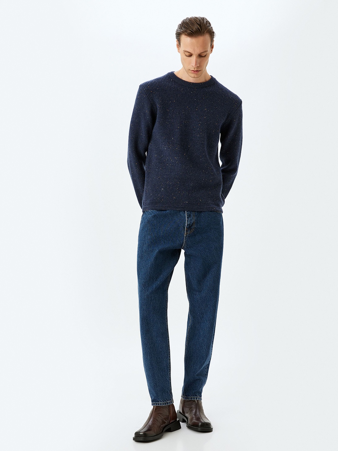 

Koton Men Round Neck Pullover, Navy blue