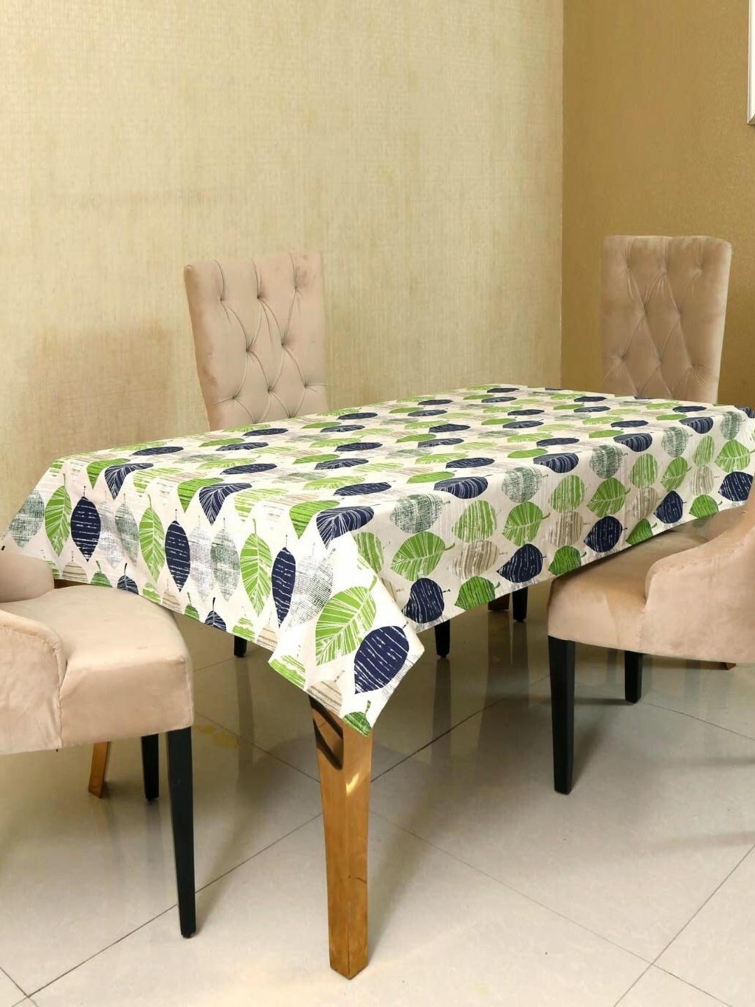 

BILBERRY Furnishing by preeti grover Cotton Printed Dinning Table Cover, White