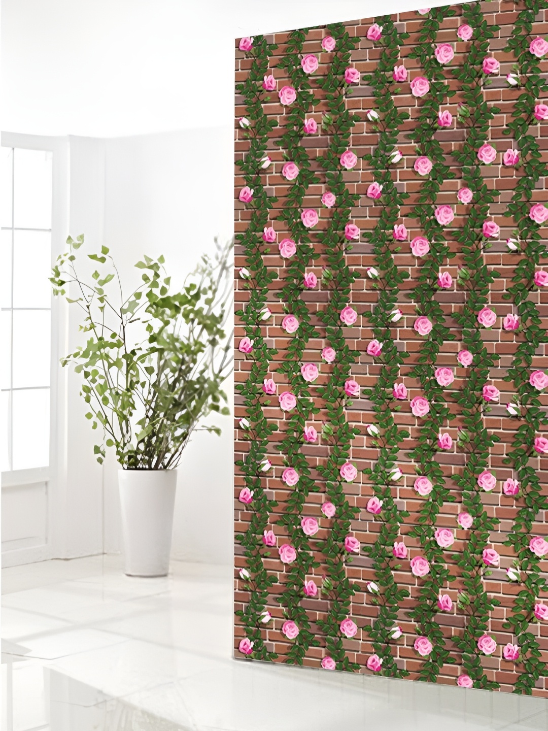 

Asian royal Brown & Green Floral Printed Waterproof Wallpaper