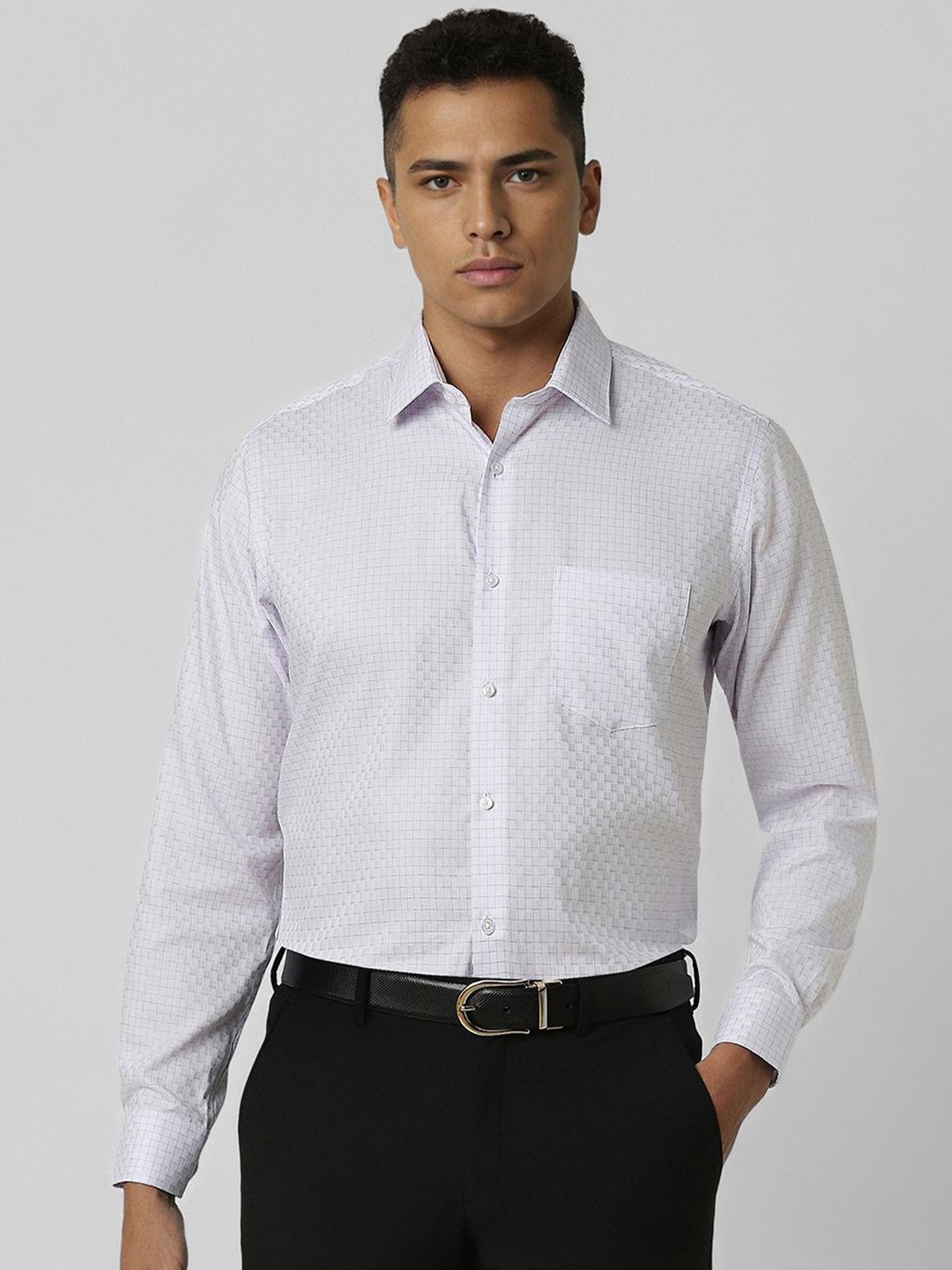 

Van Heusen Men Opaque Printed Formal Shirt, White