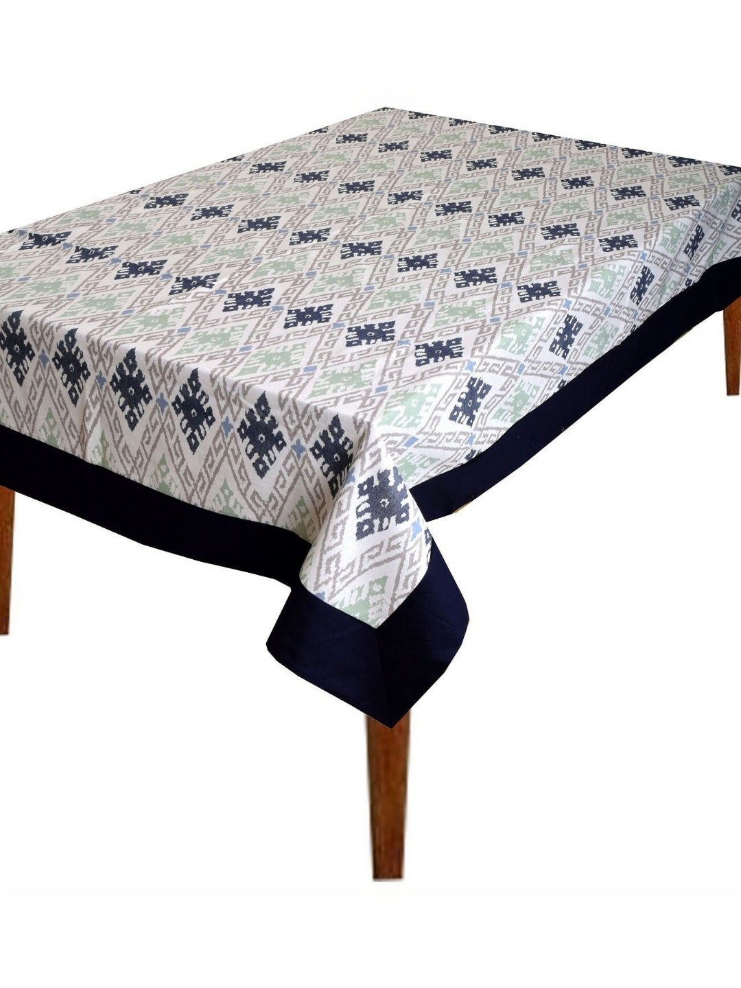 

BILBERRY Furnishing by preeti grover Summer Floral Cotton Dinning Table Cloth, Grey
