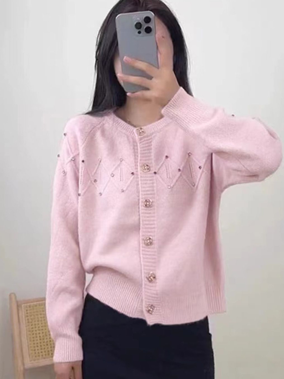 

StyleCast Women Round Neck Cardigan, Pink
