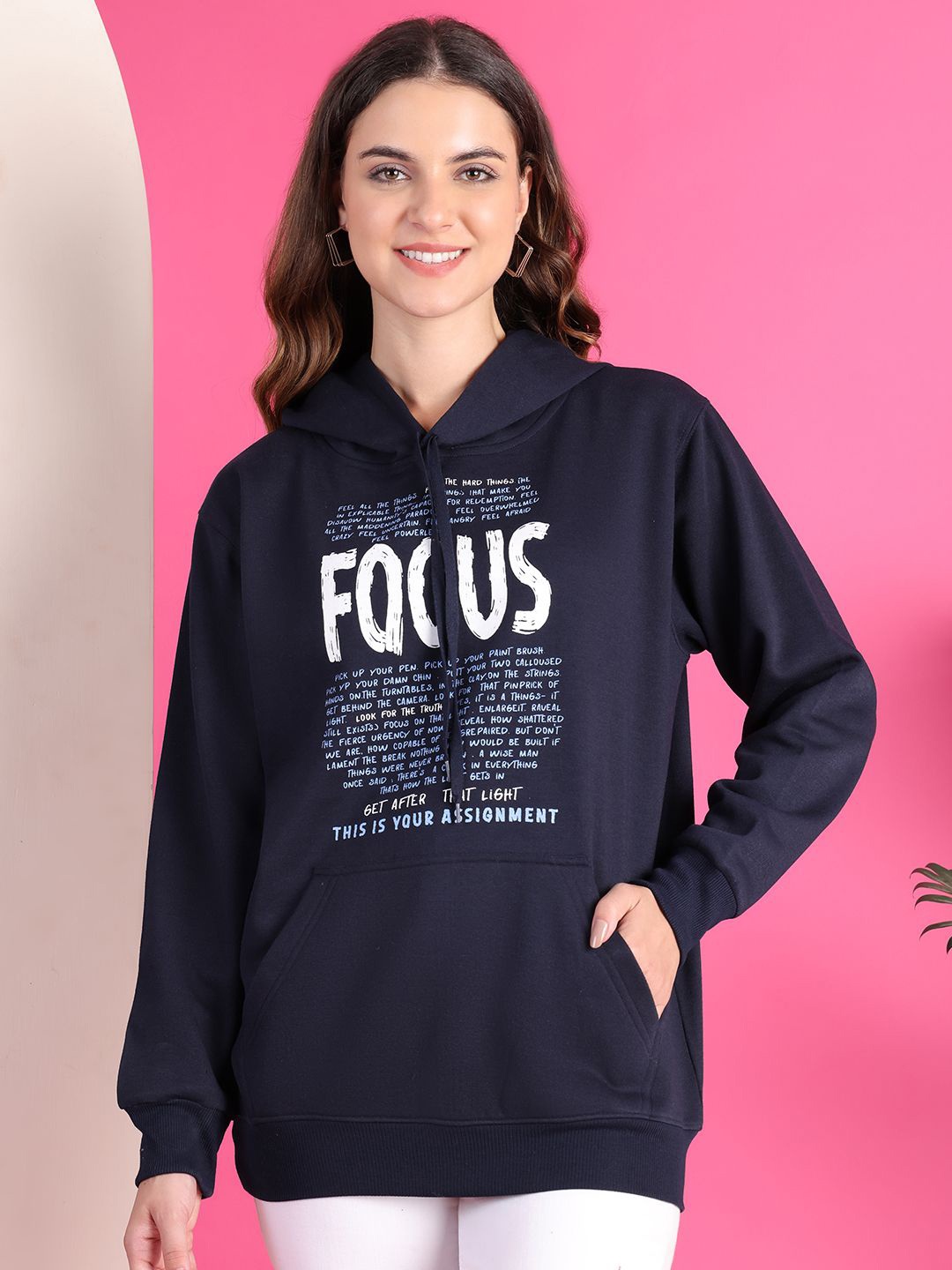 

MACK JONNEY Women Printed Sweatshirt, Blue