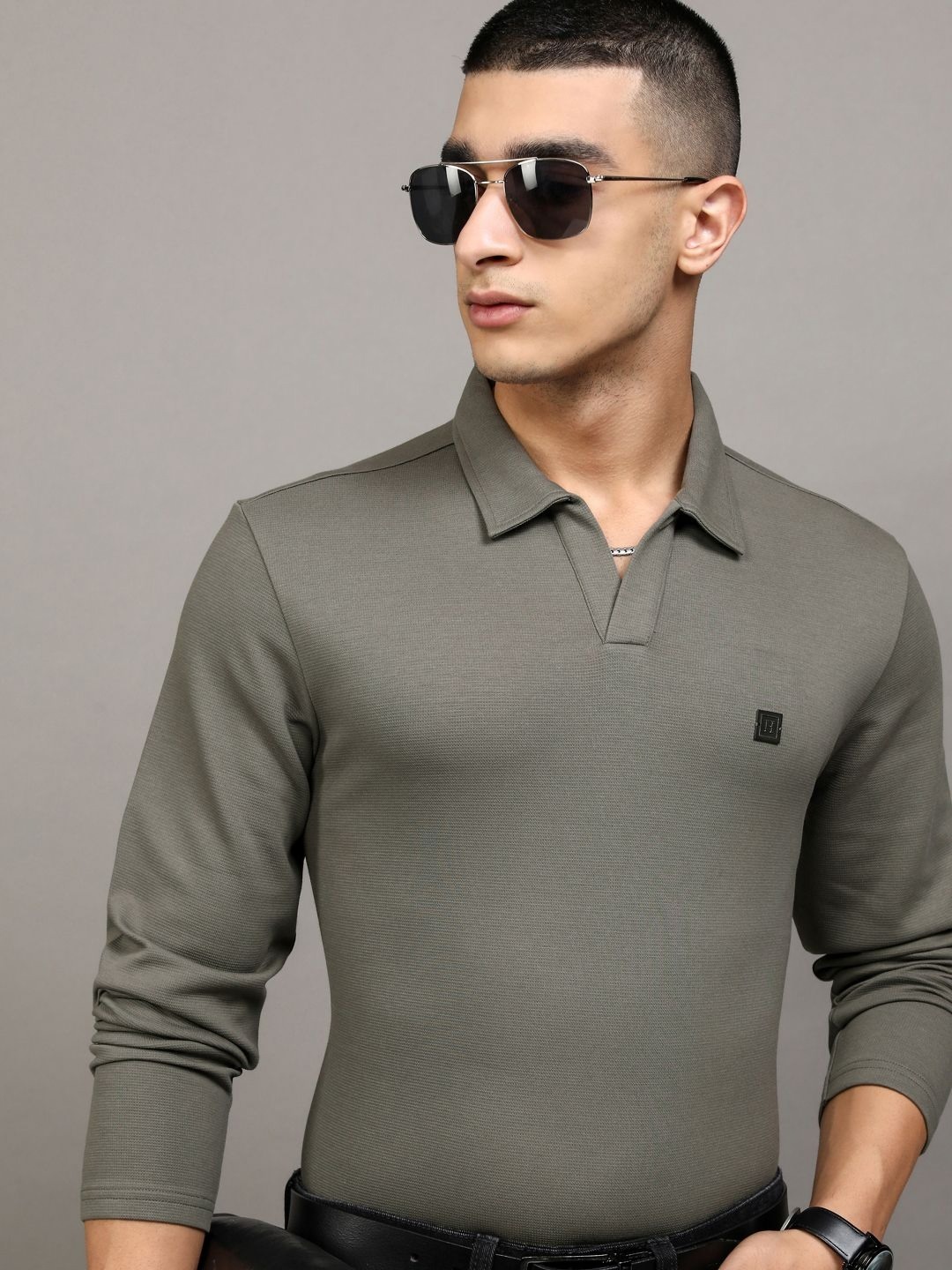 

HIGHLANDER Men Polo Collar T-shirt, Grey