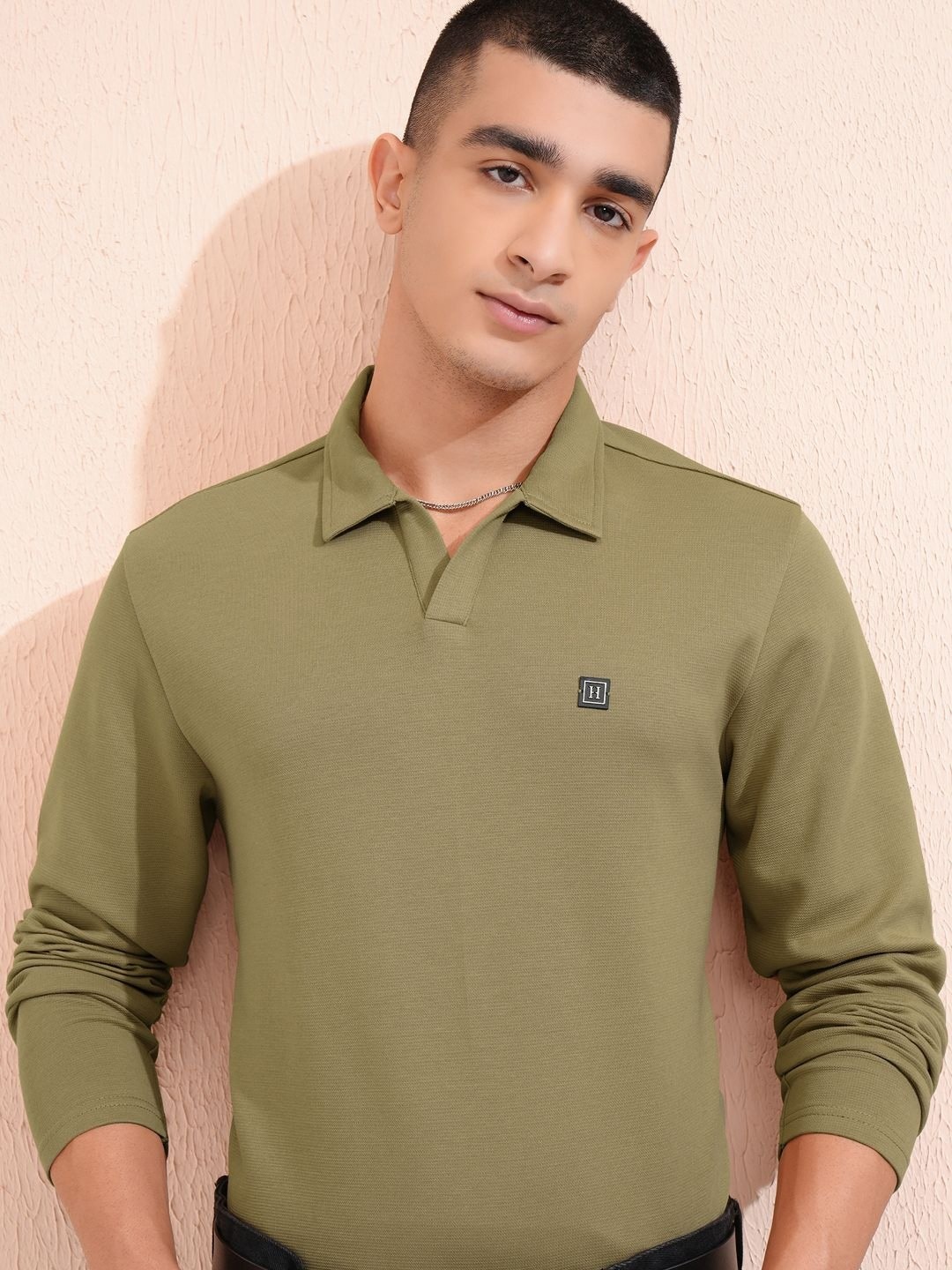 

HIGHLANDER Men Polo Collar T-shirt, Khaki