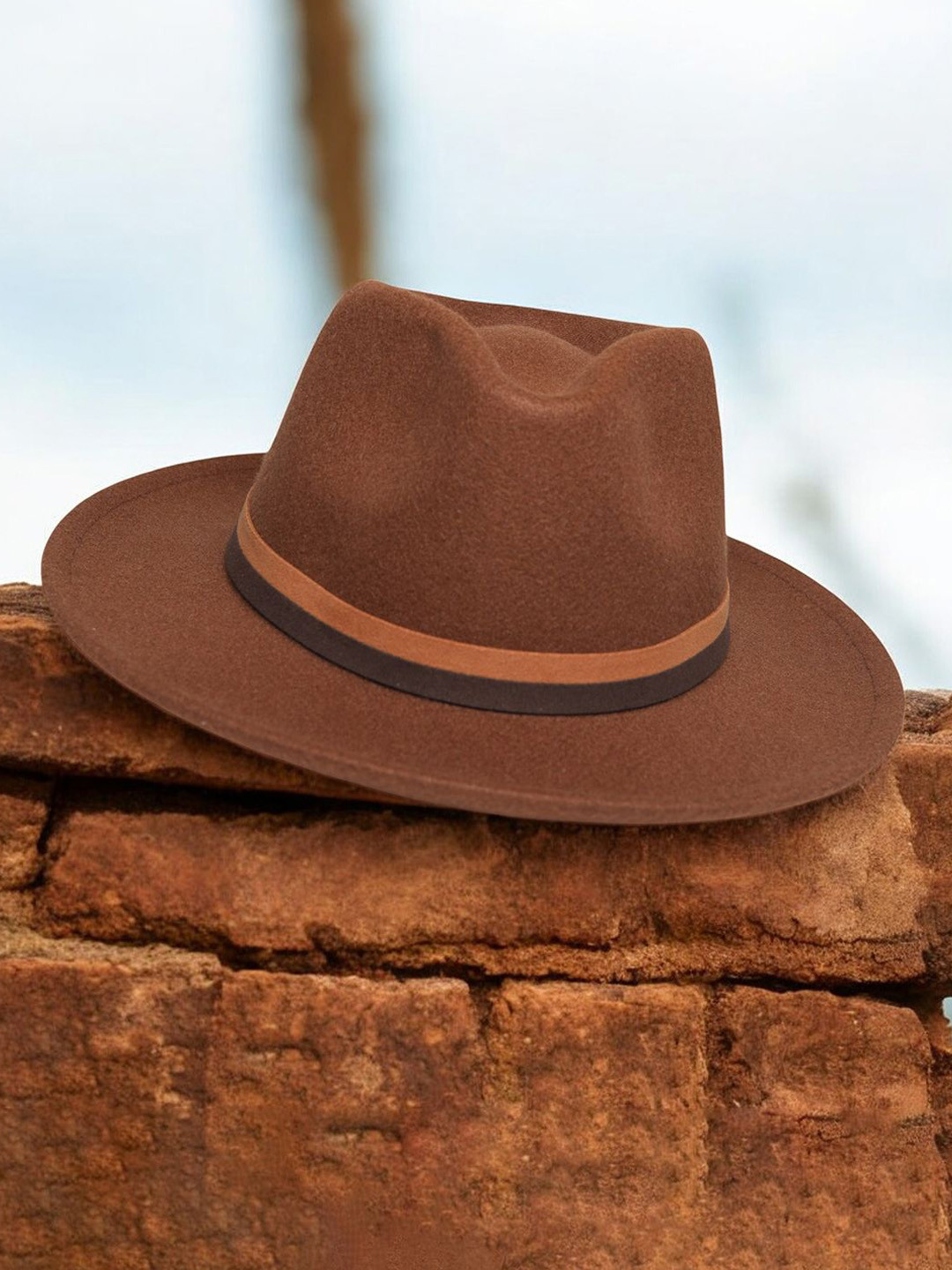 

CHOKORE Unisex Brown Fedora Hat