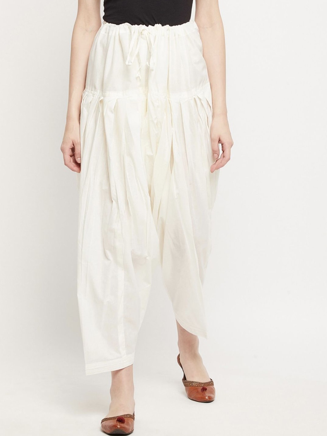 

BCZ Style Women Flared Dhoti Pants, White