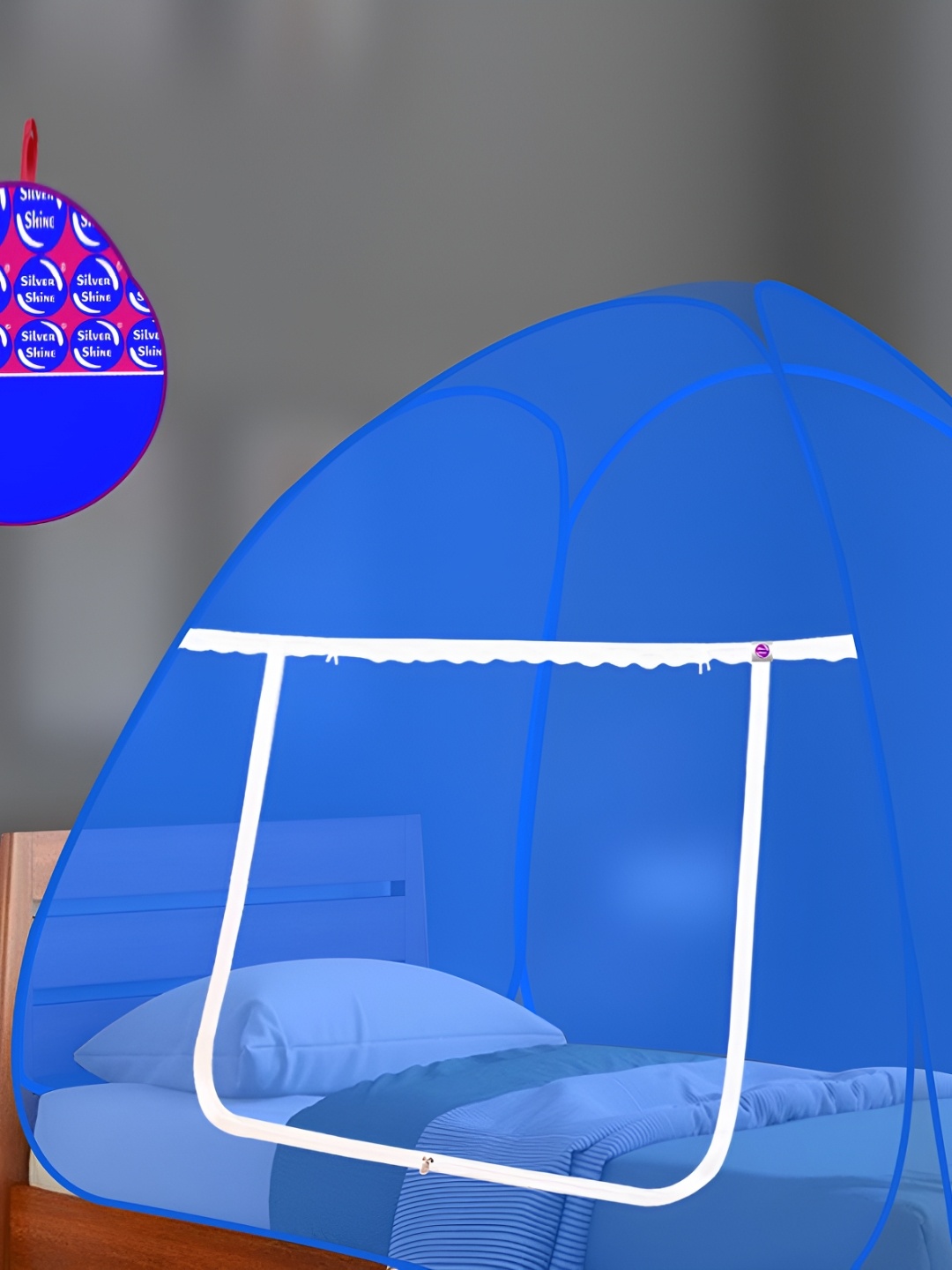 

Silver Shine Blue Hanging Mosquito Net