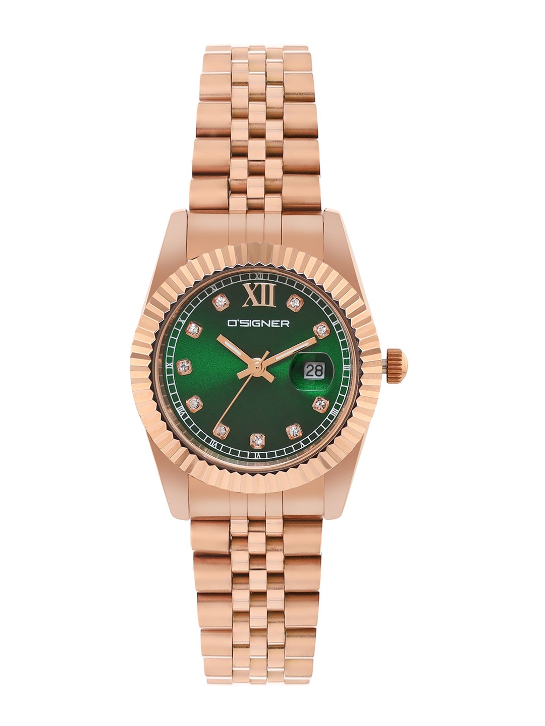 

Dsigner Women Brass Dial & Bracelet Style Straps Analogue Watch 521RGM.16L, Green