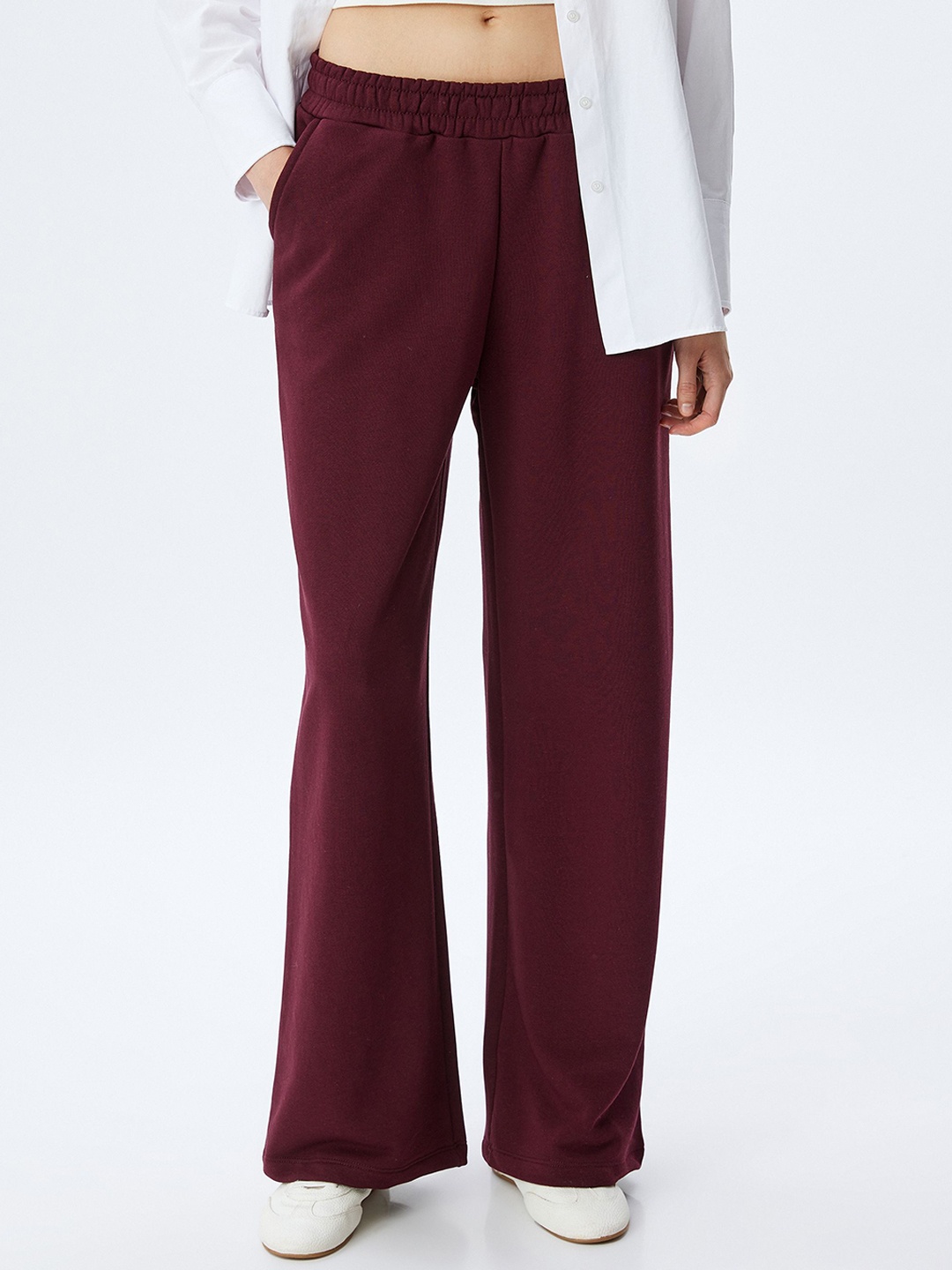 

Koton Women Mid Rise Track Pants, Maroon