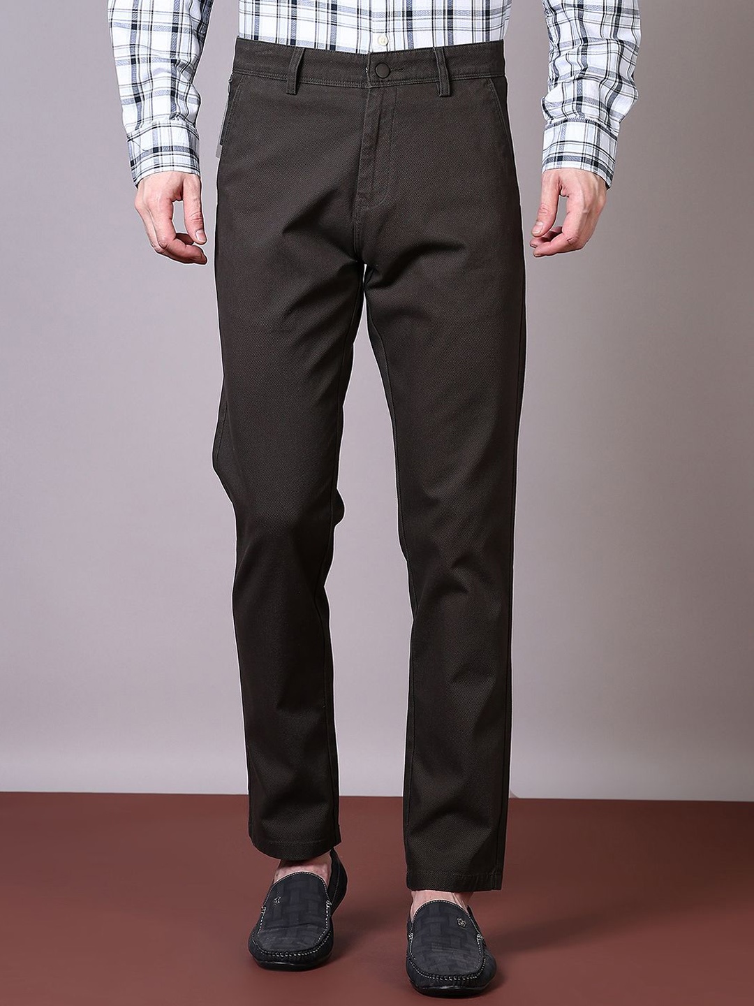 

V-Mart Men Cotton Chinos Casual Trousers, Grey