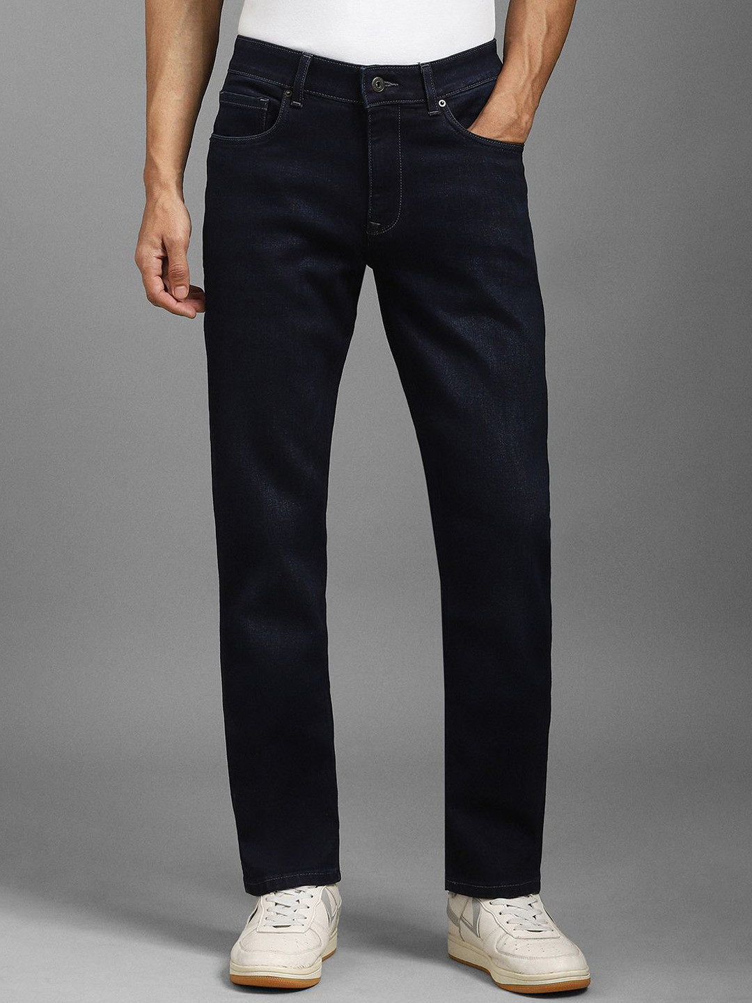 

Louis Philippe Jeans Men Cotton Slim Fit Casual Jeans, Navy blue